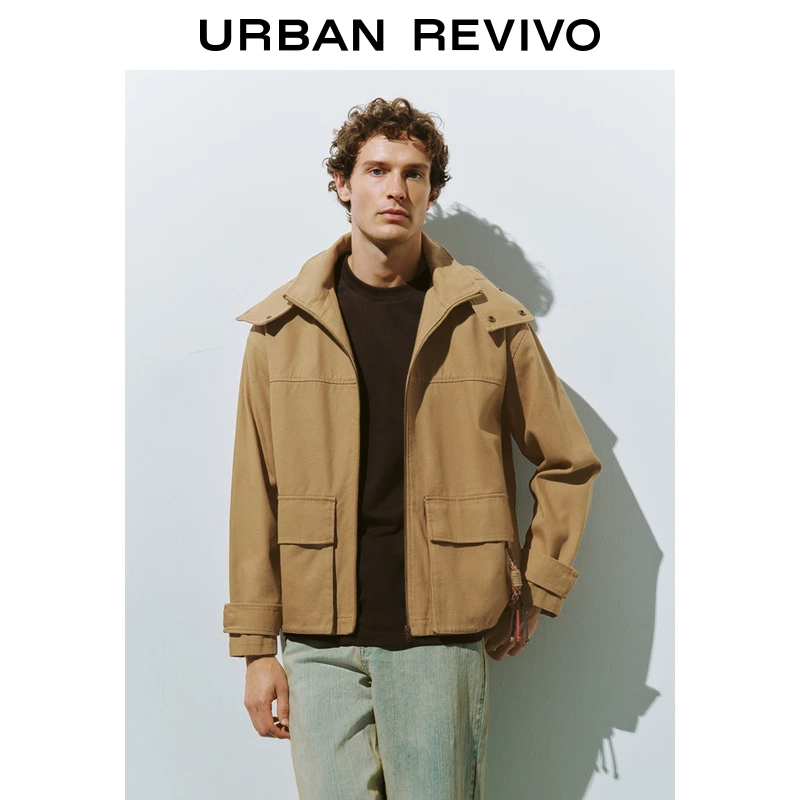 UR2024秋冬新款男轻户外超宽松可拆卸编绳夹克外套UML140064