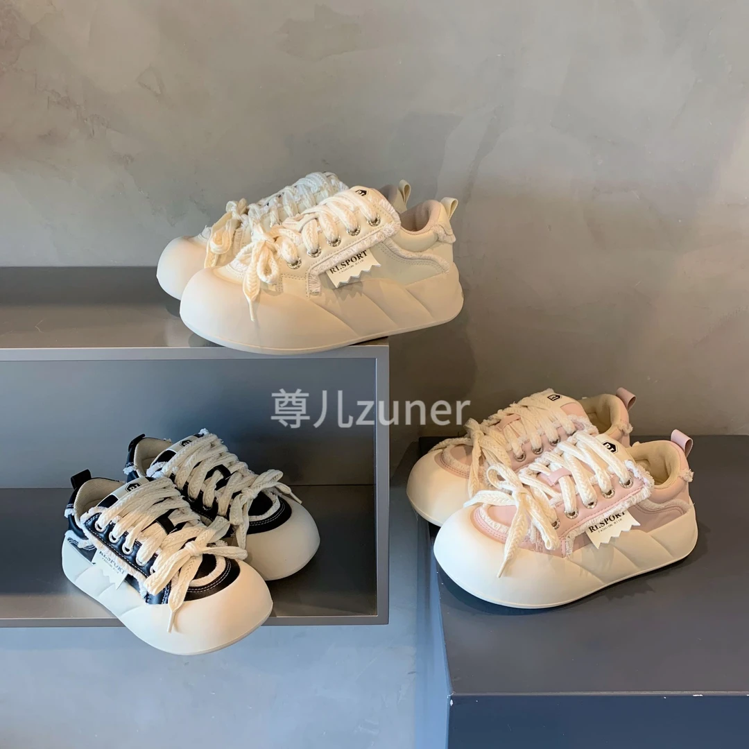 尊儿2024早秋秋冬新款休闲百搭韩版小众ins时尚网红厚底设计女鞋