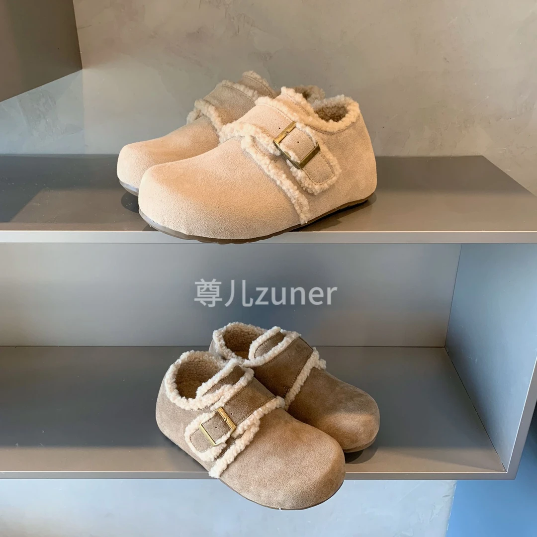 尊儿2024冬季新款内增高勃肯鞋软底外穿厚底加绒防滑百搭勃肯女鞋