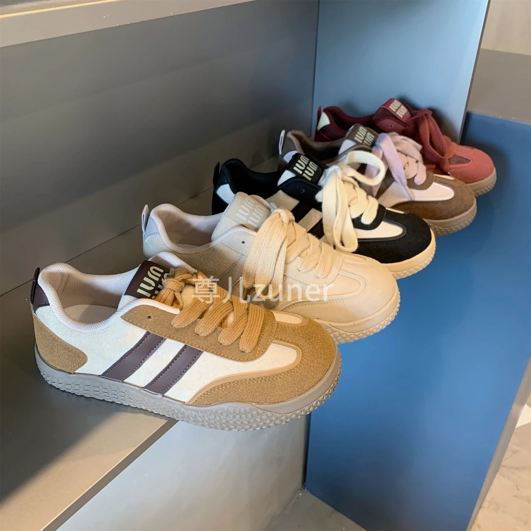 尊儿2024年早秋新款百搭复古小众学生厚底ins韩版秋季轻便德训鞋