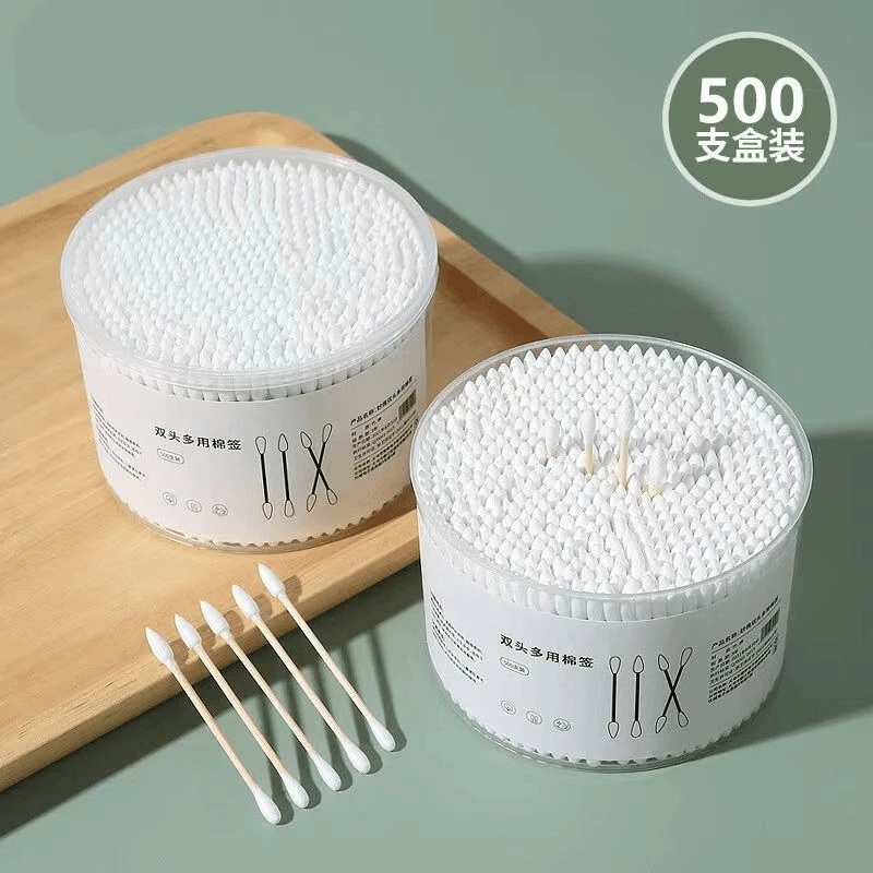 【到手两盒】圆头棉棒双头棉签一次性化妆棉签家用棉花棒掏耳朵棉签