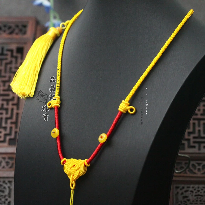 项链 精编私人定制佛牌挂绳三挂多挂金黄色吉祥如意手工项链吊坠