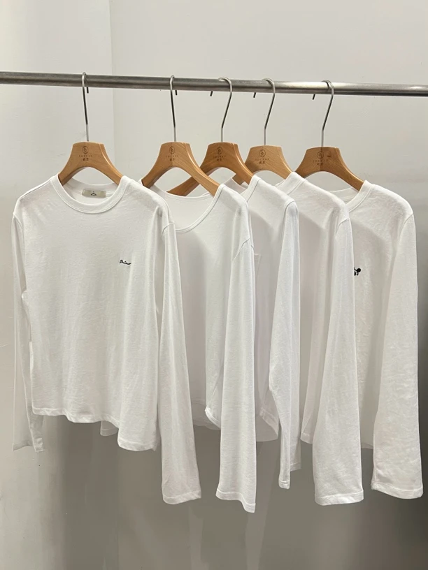 【疏疏优选】 春秋必备内搭/单穿简约百搭长袖白T