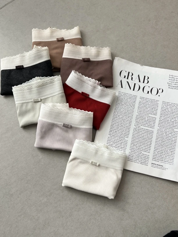 【疏疏优选】 新款高弹蕾丝边螺纹棉女士内裤（三条起拍哦）