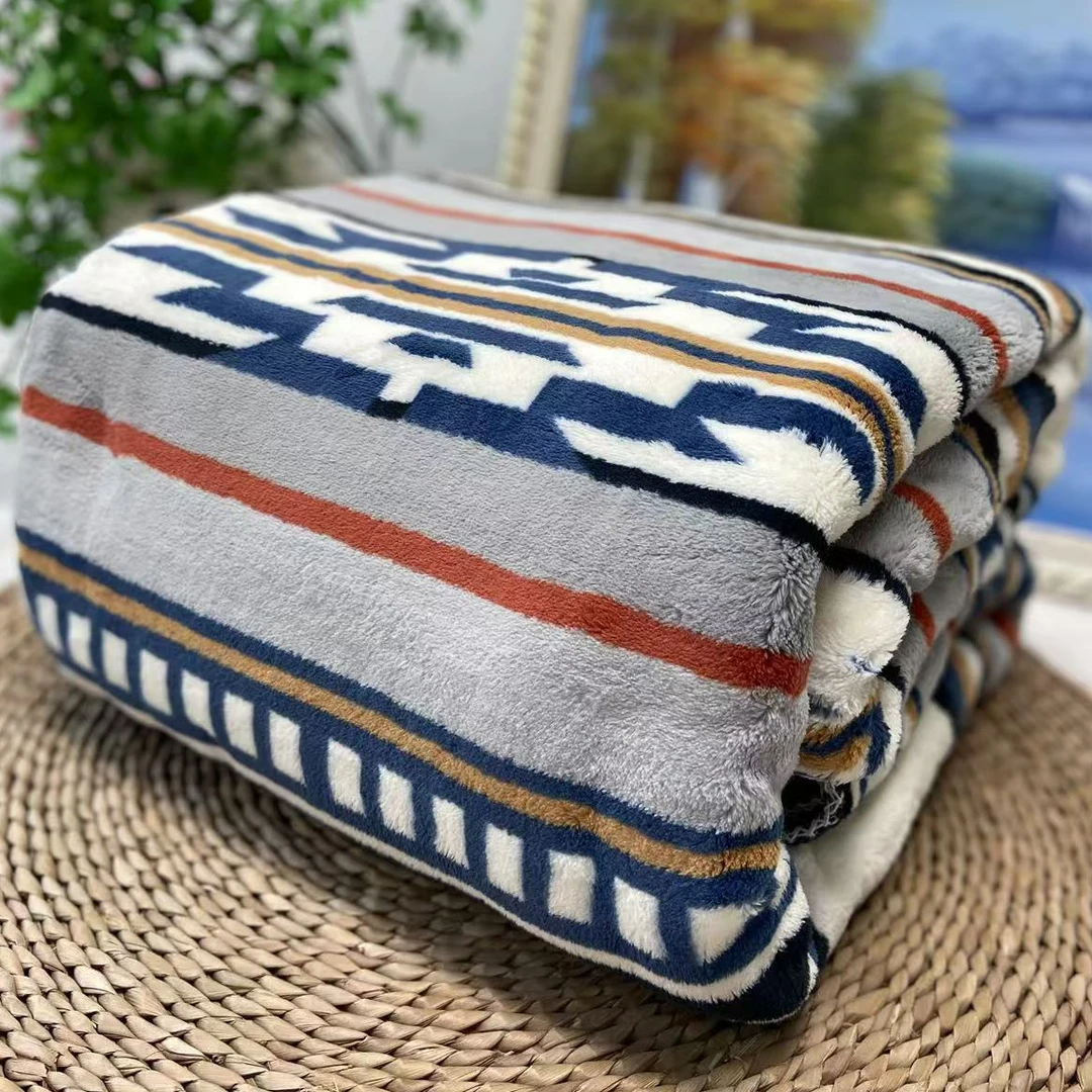 180*200藏青顿顿简约毯盖毯毛毯休闲毯午睡毯沙发毯睡毯加厚