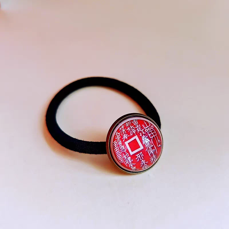 道家山鬼花钱发饰扎头绳皮筋立体发绳发圈加粗高弹力马尾绳不伤发