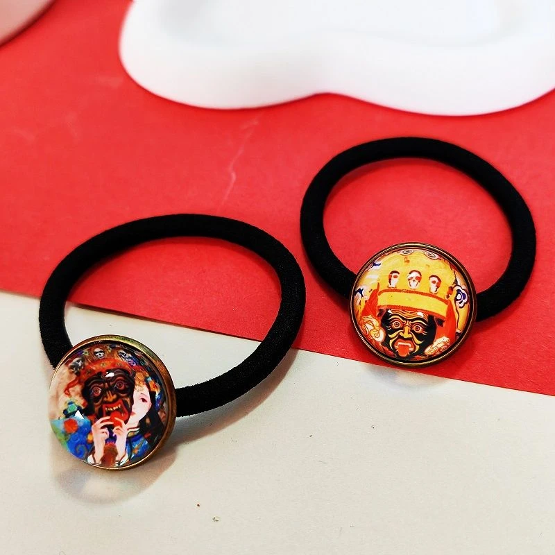 藏式扎基拉姆发饰发圈立体洋气质扎头绳发绳加粗高弹力不伤发皮筋