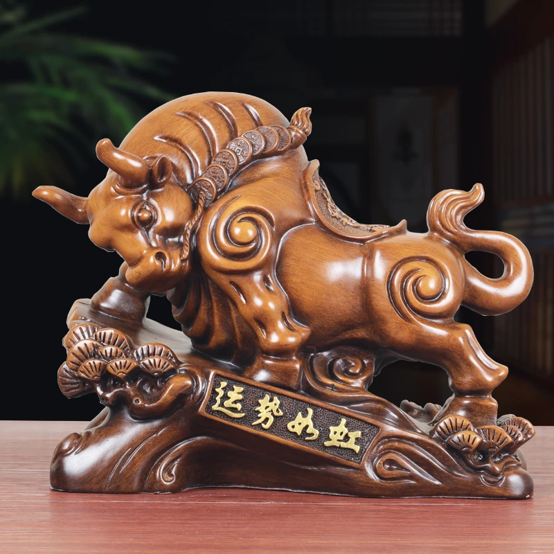 运势如虹招财牛摆件中式客厅办公室高档大气装饰品公司开业送礼