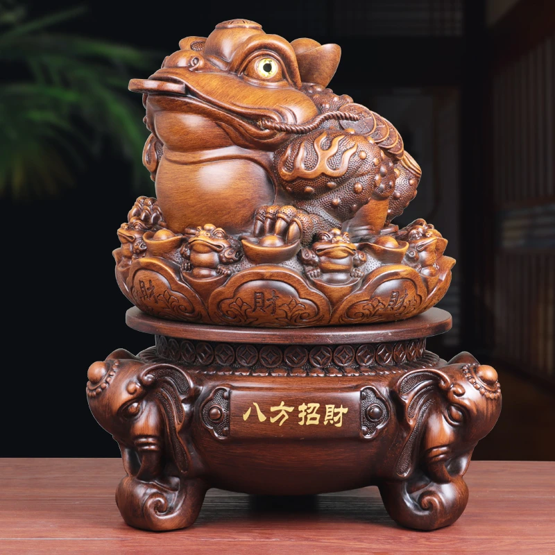 招财进宝金蟾摆件招财蟾蜍三足金蟾办公室装饰店铺收银台开业礼品