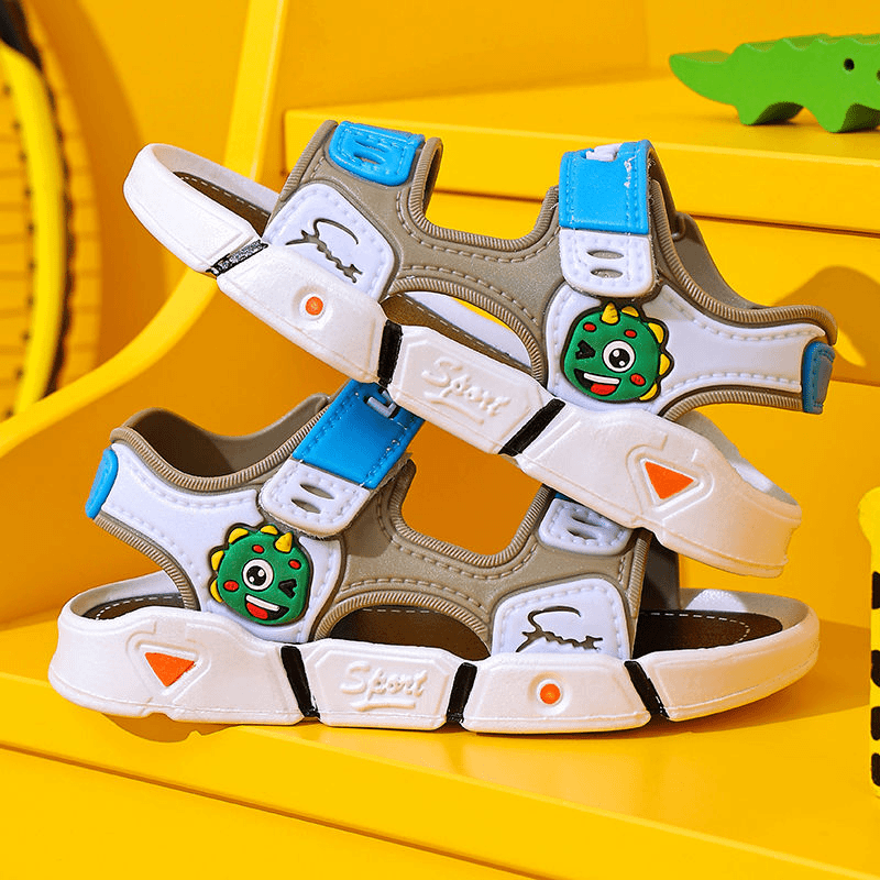 中大童凉鞋新款2024夏季卡通恐龙中小软底防滑时尚女童沙滩鞋男童