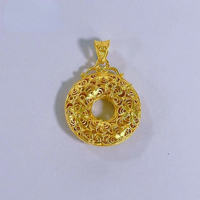 吊坠足银 【树子专享】足银花丝平安扣吊坠  YDZ763