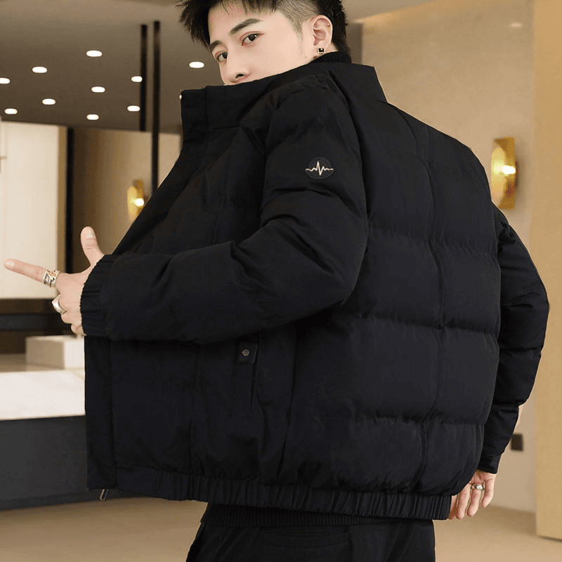 大码羽绒服服男冬季短款棉袄子加厚2023新款时尚棉衣立领男装装