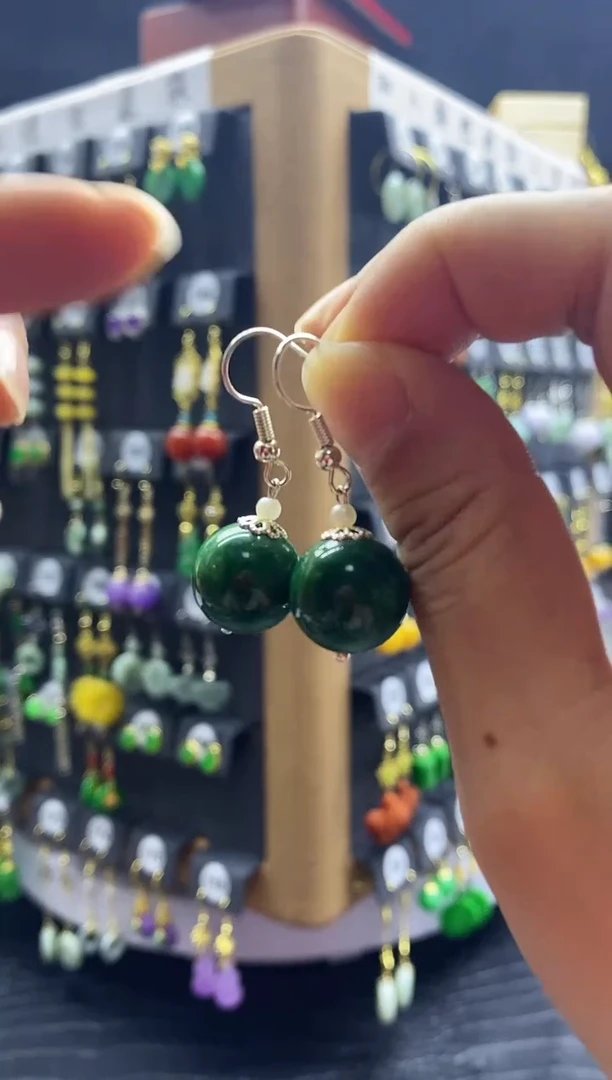 【闪购商品】翡翠耳饰银S925镶嵌02