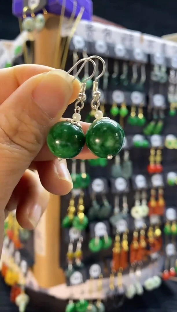 【闪购商品】翡翠耳饰银S925镶嵌02