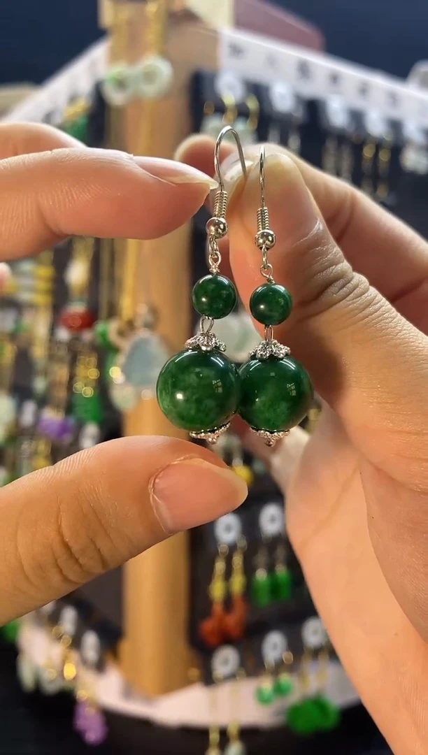【闪购商品】翡翠耳饰银S925镶嵌015