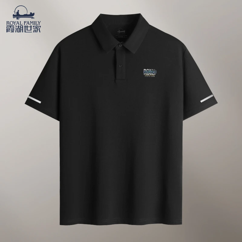 霞湖世家大码男装胖子潮男夏季短袖男款宽松休闲大码轻奢男装5066