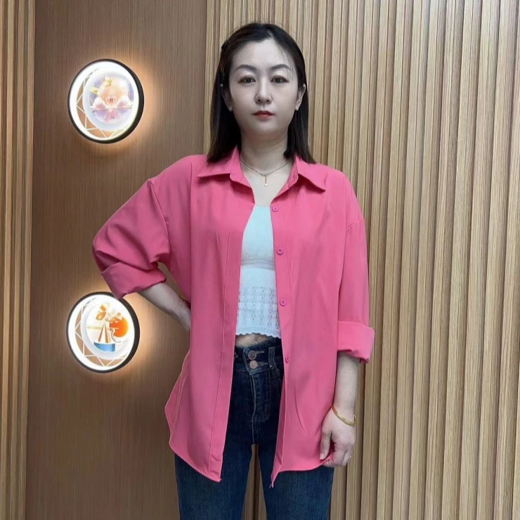 极简风常规翻领薄款女装外套防晒气质时尚风衣宽松纯色百搭夏季