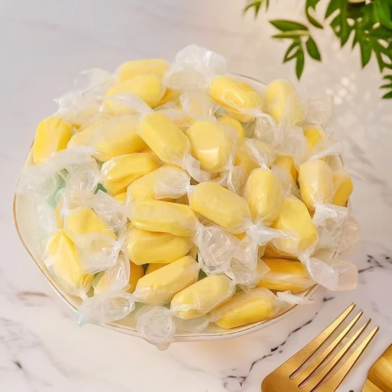 扭结榴莲糖零食水果风味奶糖特浓休闲散装正宗批发糖果泰国软糖