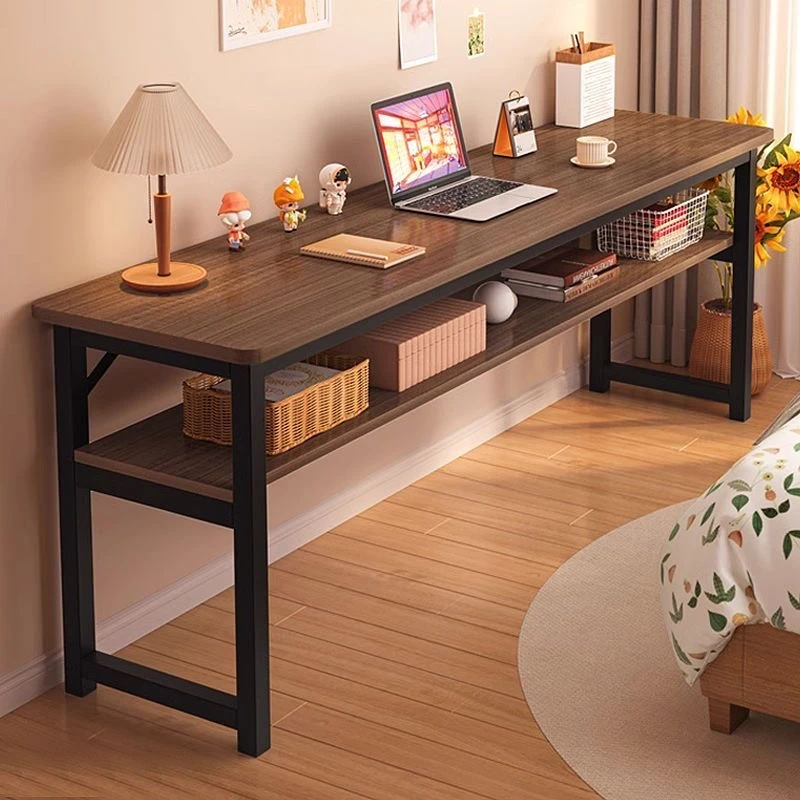 龙谋台式电脑桌家用书桌卧室带抽屉学生写字学习办公桌长方形桌子