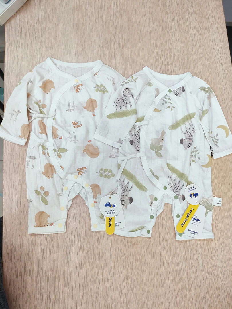 【蝴蝶连体衣】夏季男女宝宝纯棉无骨爬服新生儿衣服长袖透气吸汗