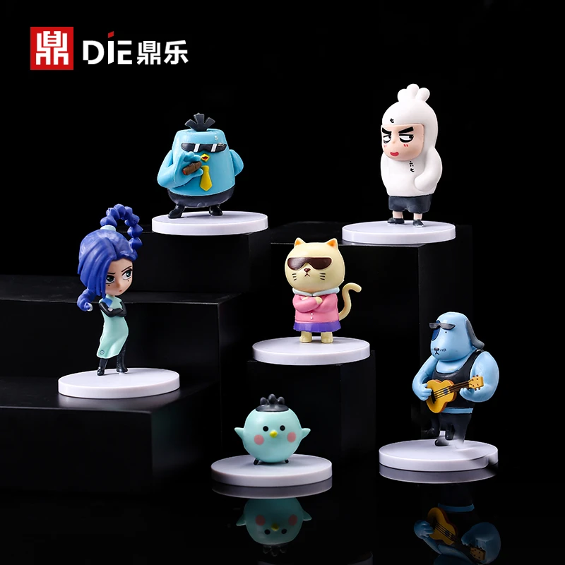 刺客567伍六七手办模型梅花十三盲盒蛋糕摆件公仔玩具阿七Q版周边