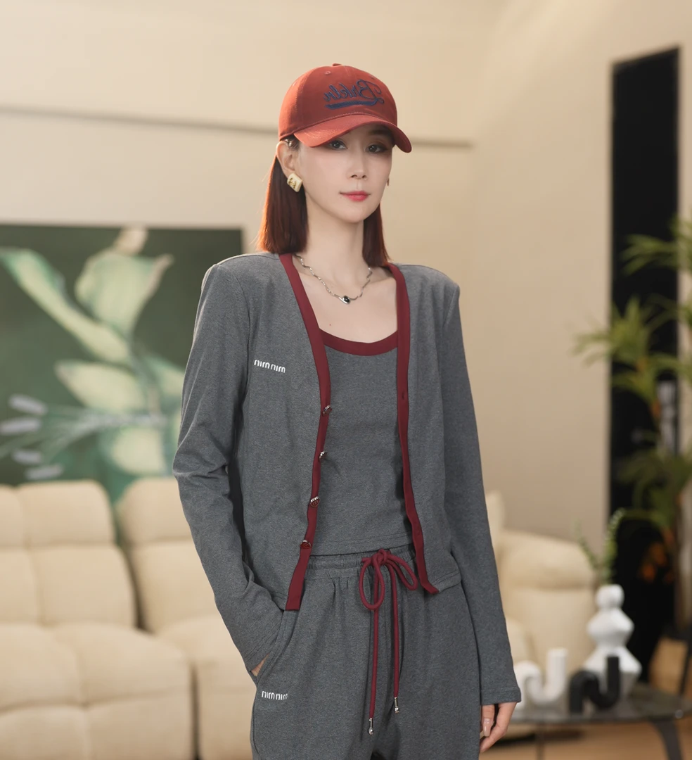 XILIHUI/喜丽荟大码长袖时尚休闲宽松复古阔腿显瘦洋气套装417