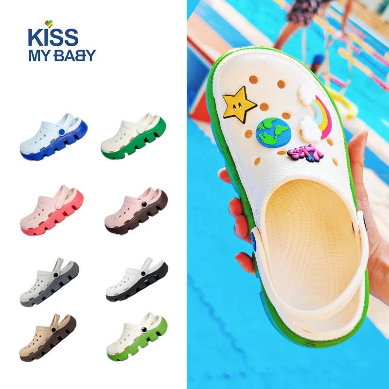 拼色洞洞鞋童鞋亲子款儿童中大童洞洞鞋