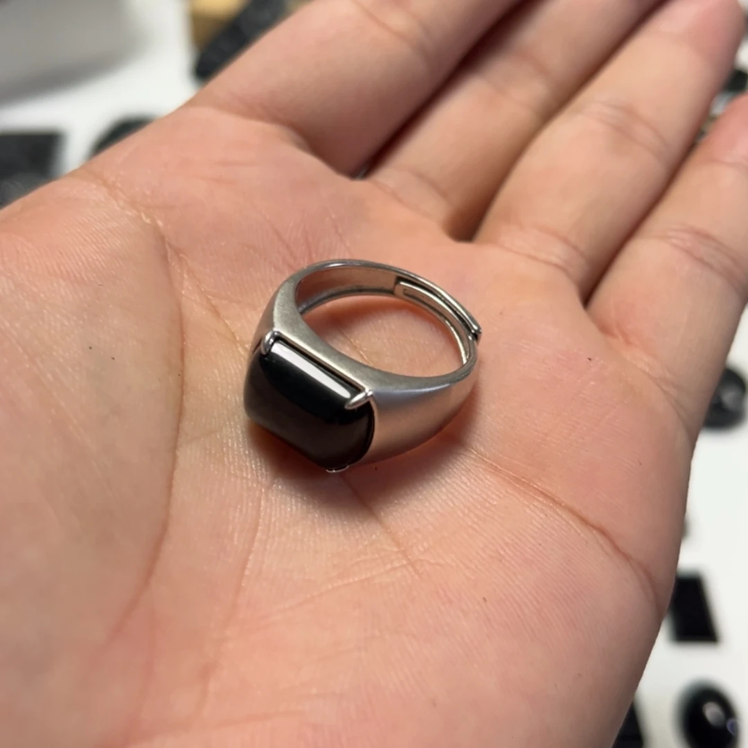 【闪购商品】翡翠戒指银S925镶嵌玉***龙