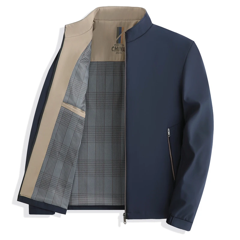 2024夹克男春秋款外套爸爸装宽松休闲行政夹克衫中老年男士上衣服