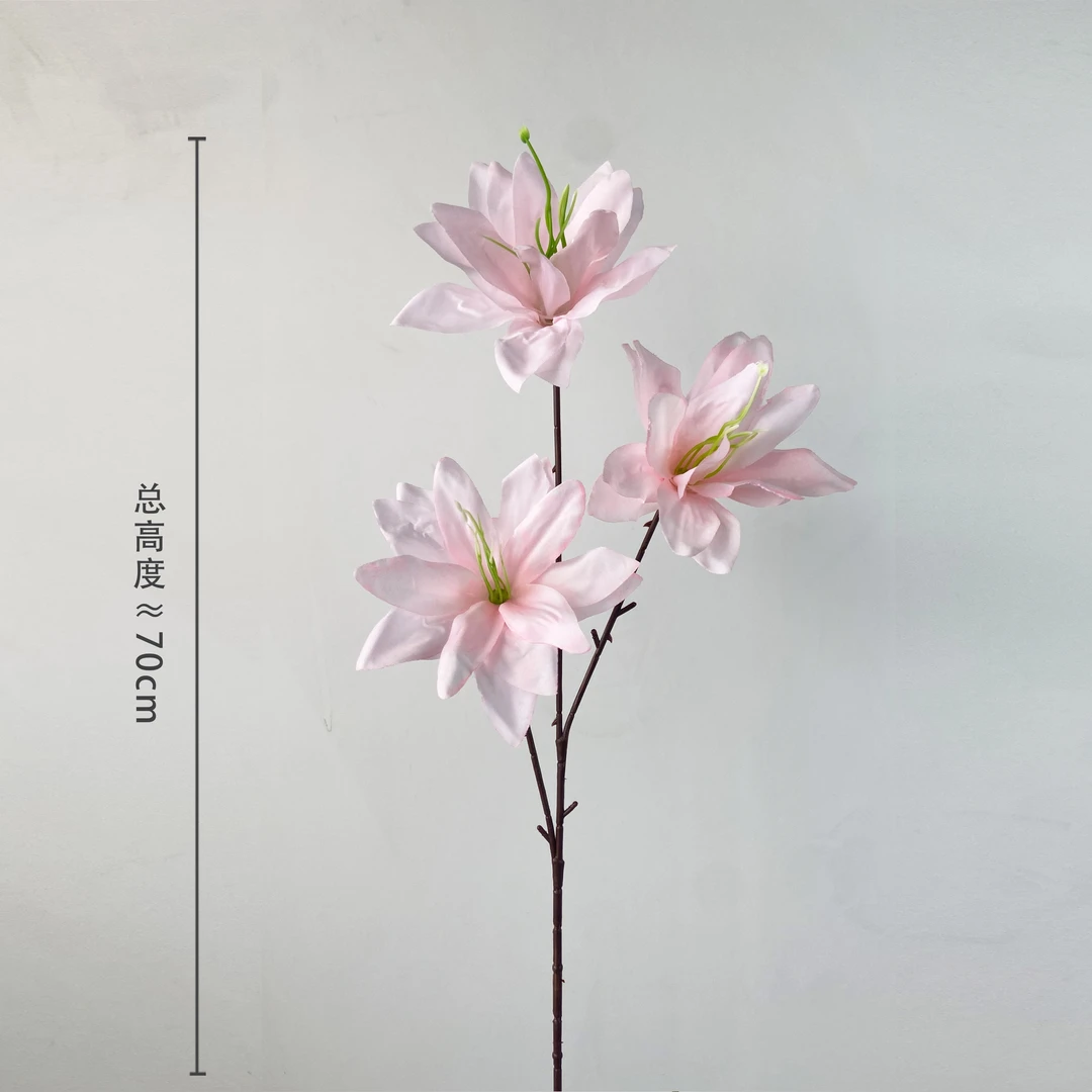 新款仿真花—高级感逼真小百合手工白色粉色红色婚庆家居花卉客厅
