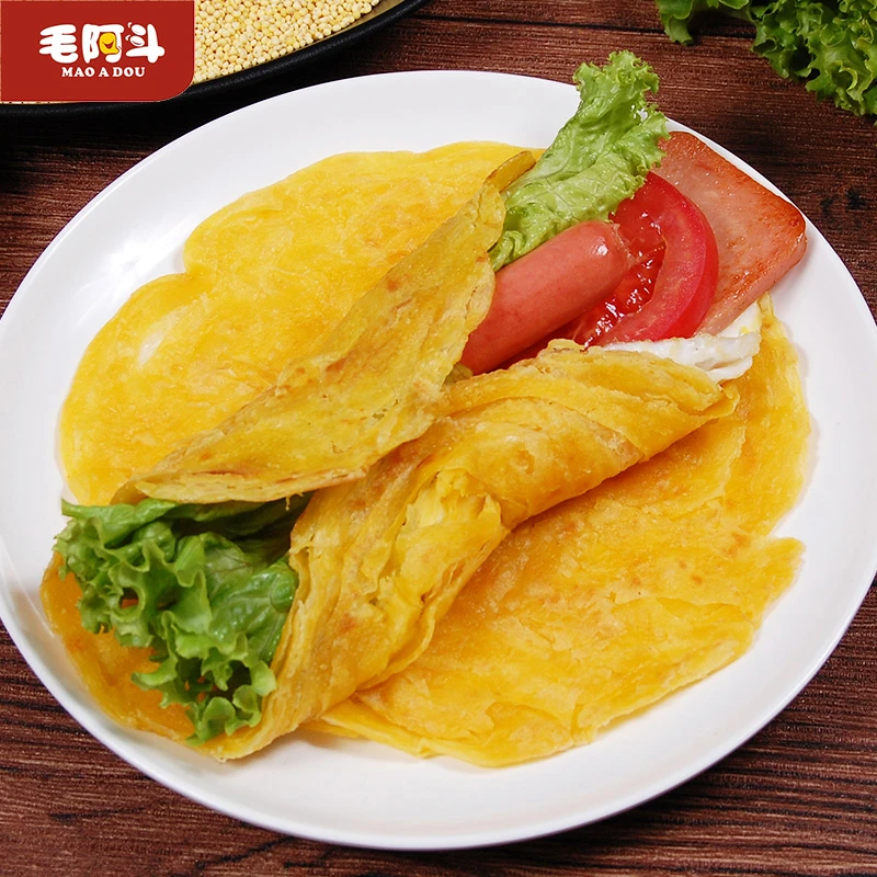 毛阿斗35张大黄米手抓饼家庭装路边摊同款鸡蛋饼早餐方便煎饼卷饼