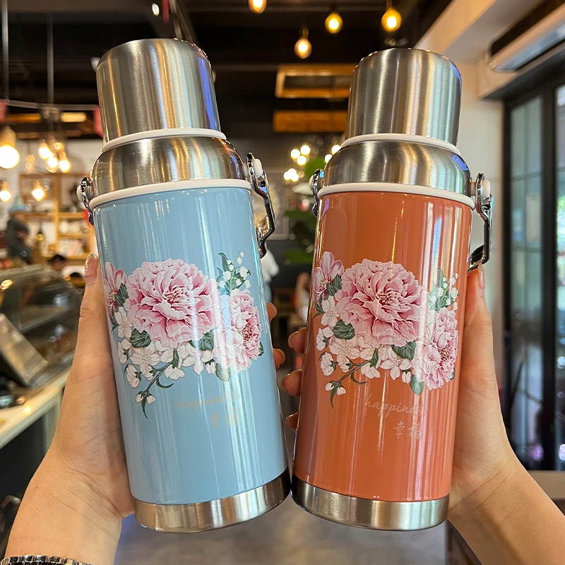 复古老款大水壶大容量不锈钢保温杯怀旧可爱便携户外男女随手杯子