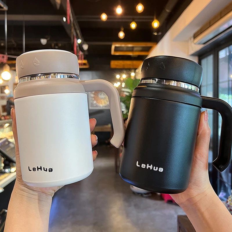 高档保温杯女生316不锈钢大容量茶水分离杯泡茶杯子男士办公室用