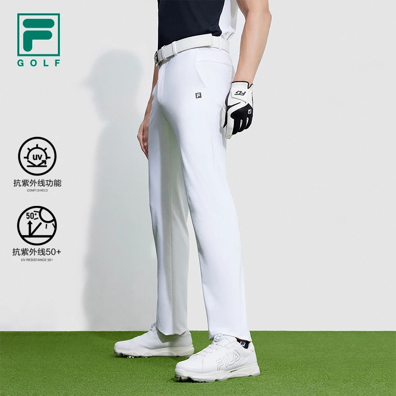 Fila/斐乐男裤运动裤时尚户外高尔夫休闲裤舒适梭织裤A11M345803F