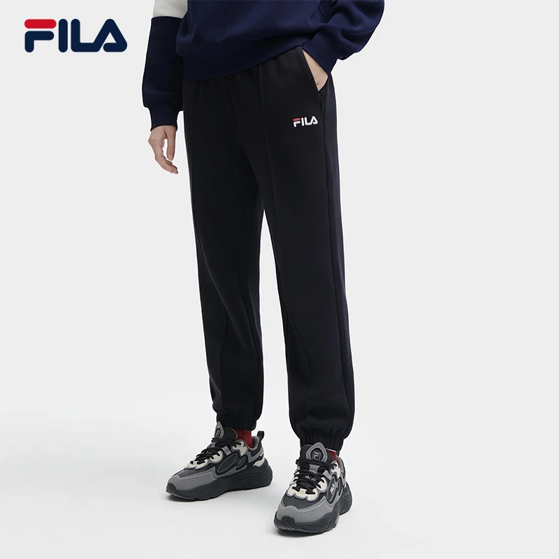 FILA斐乐运动裤女士简约时尚运动卫裤休闲针织束脚裤F11W349604F