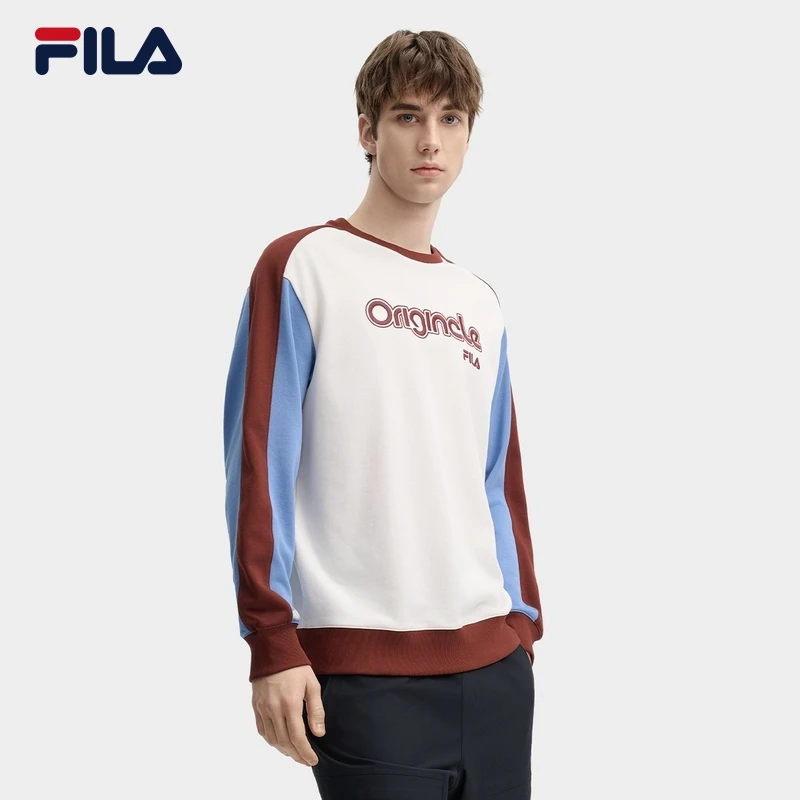 FILA/斐乐男士运动保暖卫衣早秋新款穿搭圆领休闲上衣F11M439202F
