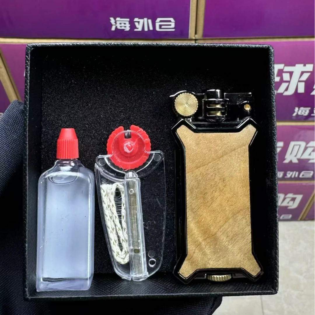 CHIEF/首领319金丝楠木煤油打火机按压老式砂轮