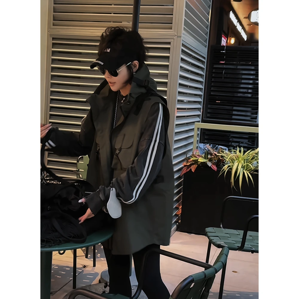 2024新款JVM定制18023时尚百搭连帽拉链工装冲锋衣马甲8/23