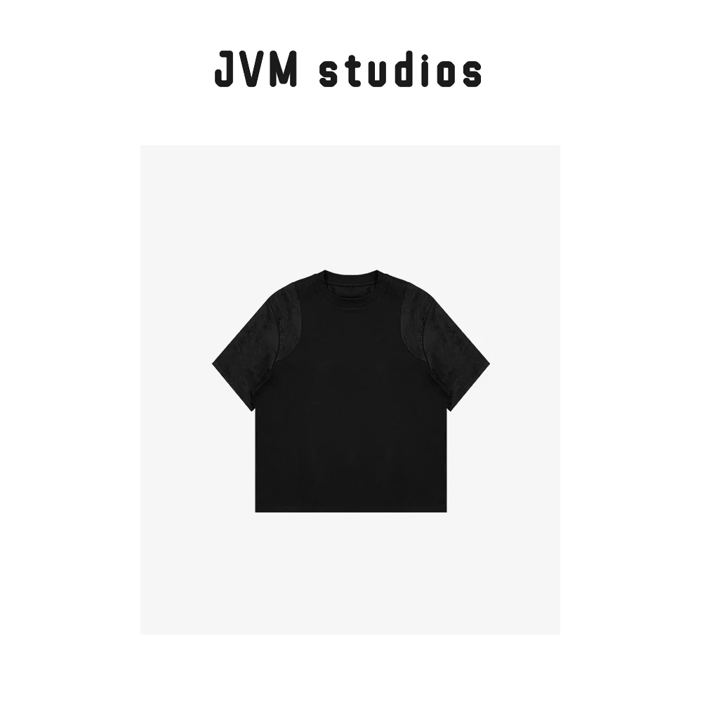 2024新款JVM定制16662时尚百搭拼接提花袖半袖T恤6/13