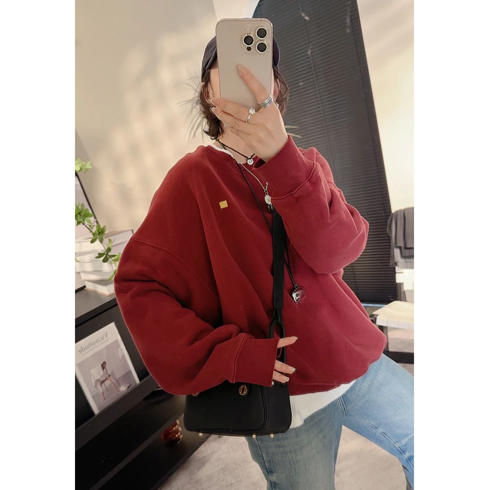 2024新款JVM定制19019时尚百搭圆领笑脸刺绣长袖卫衣11/9