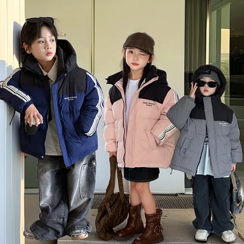 【年底清仓】秋冬新款儿童加厚防寒服中大童男女童保暖绒潮牌外套