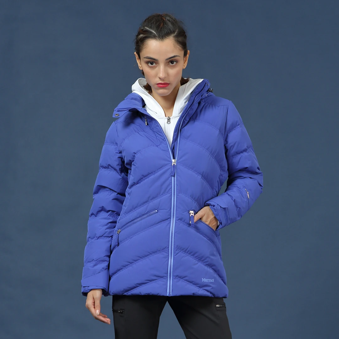 （特卖）户外时尚休闲700蓬拒水女士保暖滑雪羽绒服连帽加厚防风