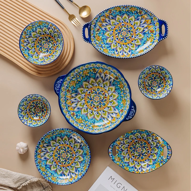 曼切斯特12件组合套装 釉下彩宫廷风高颜值陶瓷日常家用餐具配套