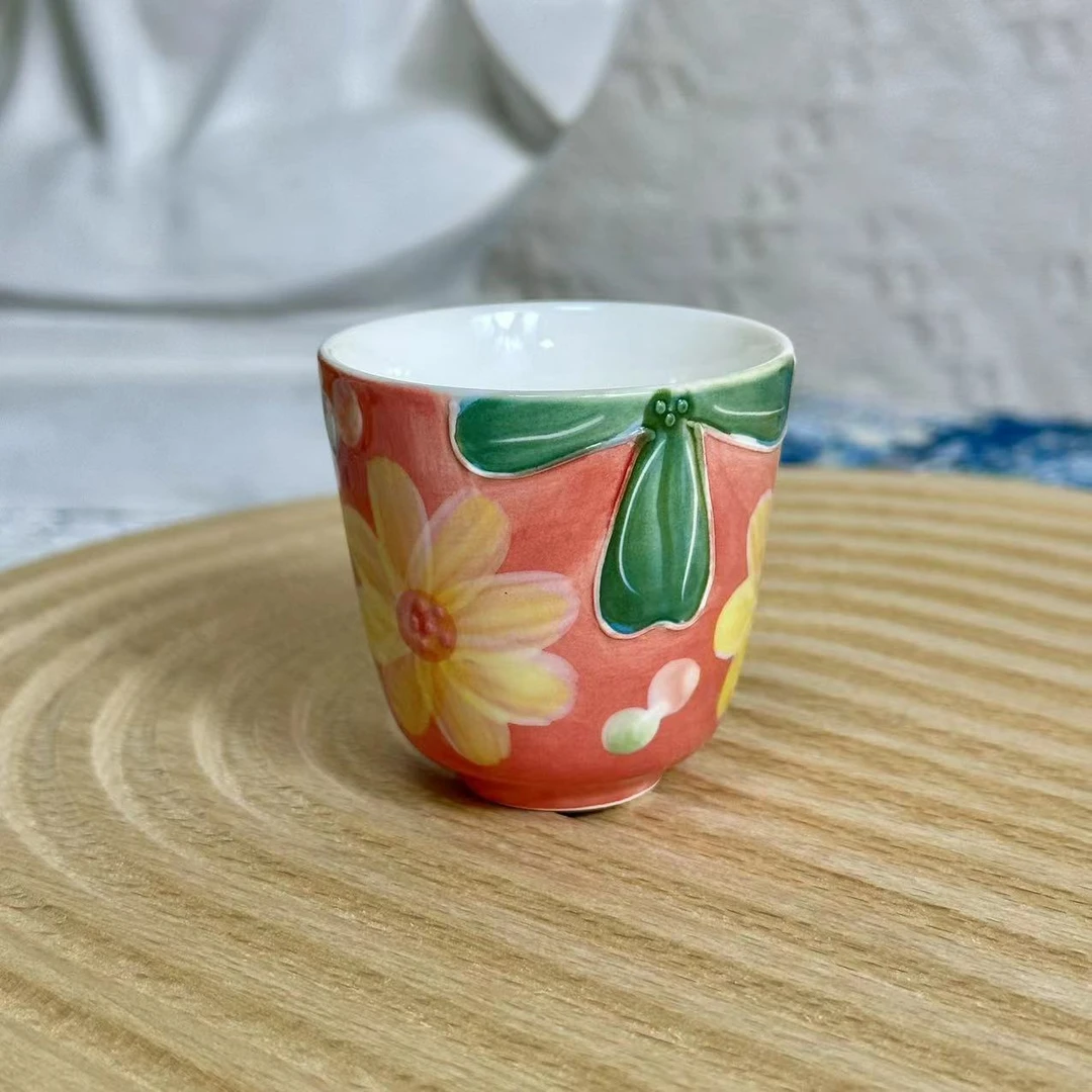 濑户烧 群芳争艳-手拉小茶杯一只装