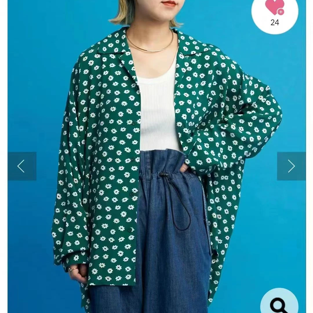 日单 宽松防晒中长款衬衫女