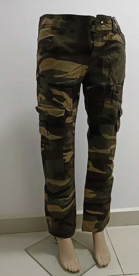 女式多包直筒休闲裤美式户外夏季宽松弹力迷彩裤军绿多口袋美式