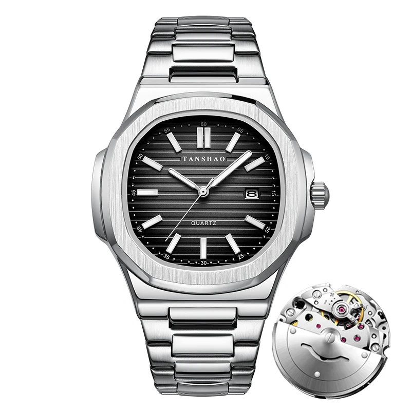 【专柜正品】钢表王/鹦鹉螺系列/男士百搭经典时尚超薄方形运动男表