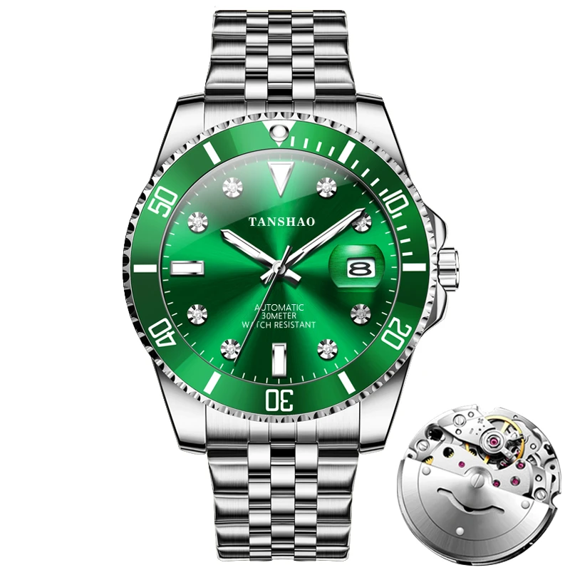 【专柜正品】三代升级-绿水鬼-全自动镂空防水夜光手表男