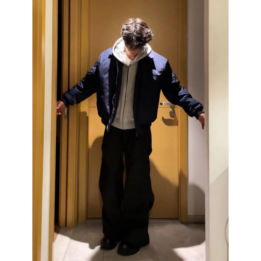 美式哈灵顿飞行夹克外套男春秋季cleanfit短款上衣翻领百搭棒球服