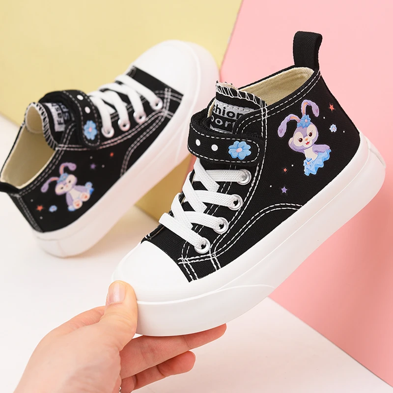 蜡比小星时尚女童帆布鞋透气儿童布鞋女2025秋季新款软底女孩童鞋